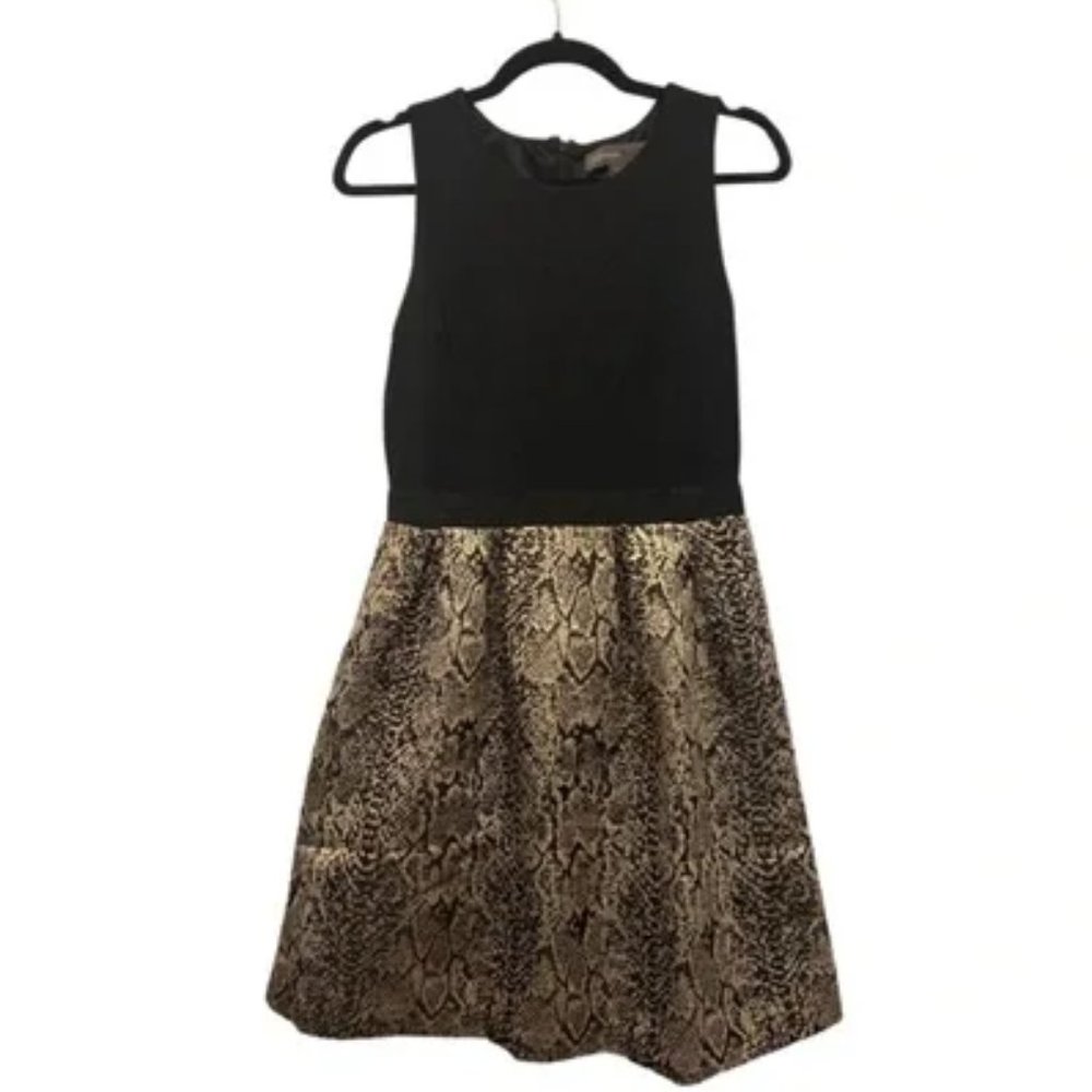 Donna Ricco Black and Gold Mini Dress